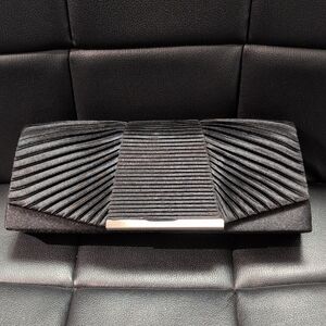 Elegant Black Pleated Clutch